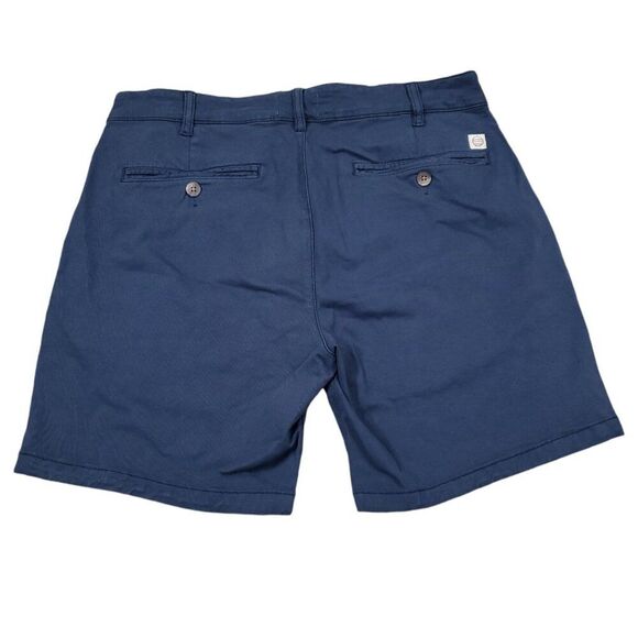 Marine Layer Chino Walk Shorts Men's Size 32 Navy Blue Stretch Organic Cotton - Picture 2 of 10